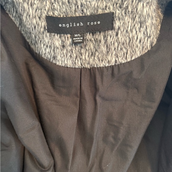 English Rose Charcoal and Black Trench Coat size: M/L - Picture 8 of 8